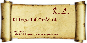 Klinga Lóránt névjegykártya