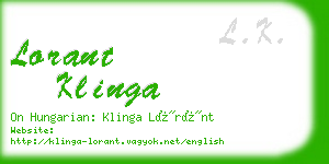 lorant klinga business card